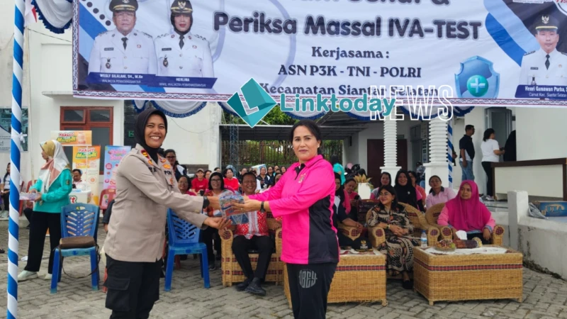 Kapolsek Siantar Selatan Hadiri Senam Sehat dan Periksa Massal IVA Test se Kecamatan Siantar Selatan